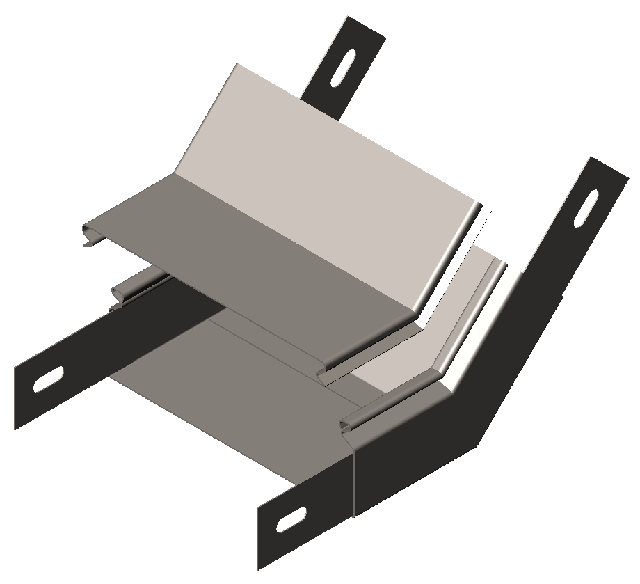Полуподъем угловой (угол внутренний, секция подъёмная) 45° с крышкой OLSERO Larga
